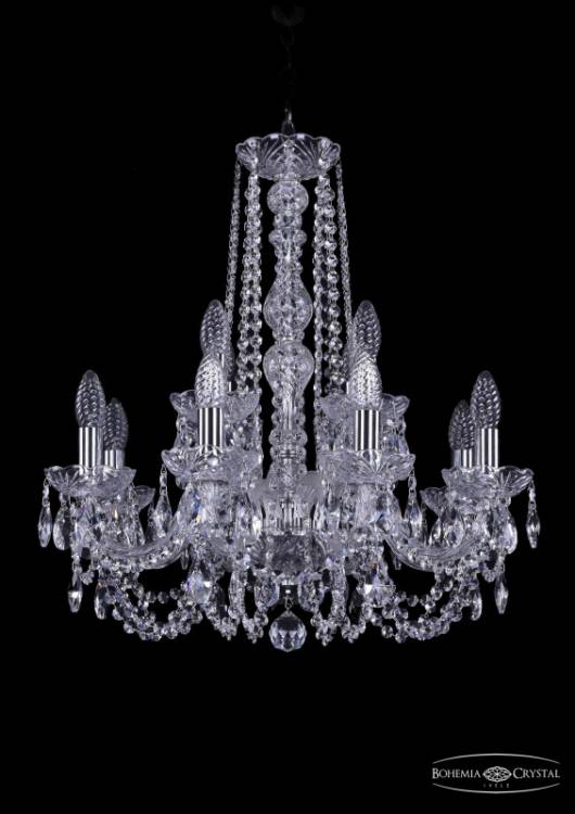 Подвесная люстра Bohemia Ivele Crystal 1402/8+4/195/h-60/Ni купить в интернет-магазине Lightsonic в Москве