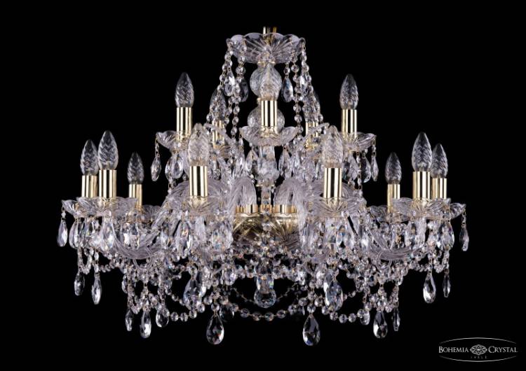 Подвесная люстра Bohemia Ivele Crystal 1411/10+5/240/G купить в интернет-магазине Lightsonic в Москве