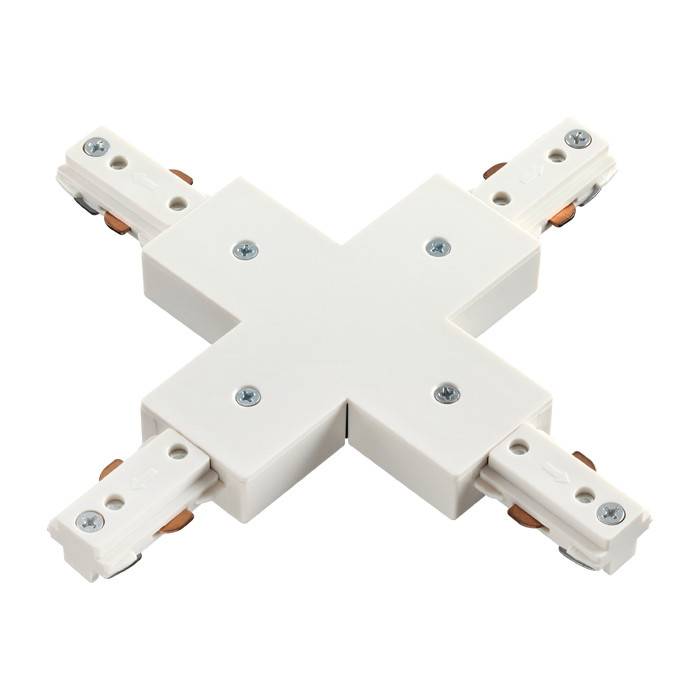135012 NT18 015 белый Соединитель с токопроводом для шинопровода X-образный купить в интернет-магазине Lightsonic в Москве