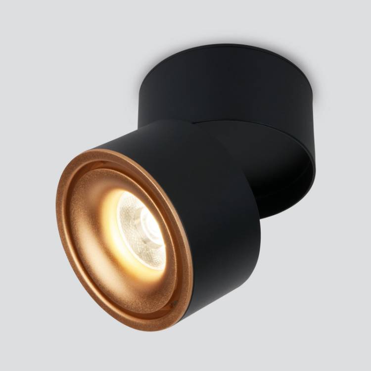 Накладной светильник Elektrostandard DLR031 15W 4200K 3100 черный матовый/золото купить в интернет-магазине Lightsonic в Москве